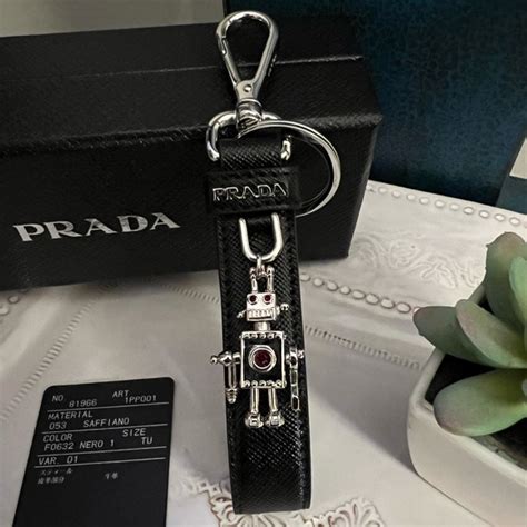 prada edward key ring|prada keychain slot.